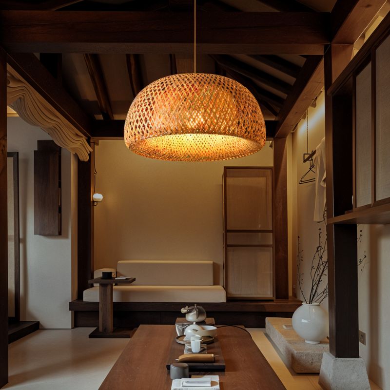 nuvlight Rattan Cocoon Hand-Woven Pendant Light