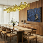nuvlight Hanita Modernist Hand-Cast Copper Ginkgo Leaf Chandelier