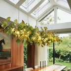 nuvlight Hanita Modernist Hand-Cast Copper Ginkgo Leaf Chandelier