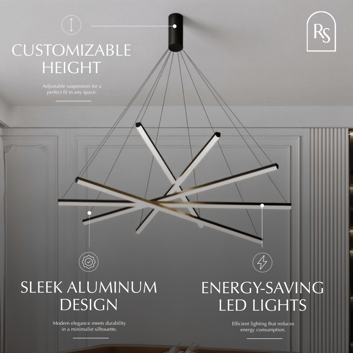 nuvlight Ilona Modern Minimalist LED Chandelier