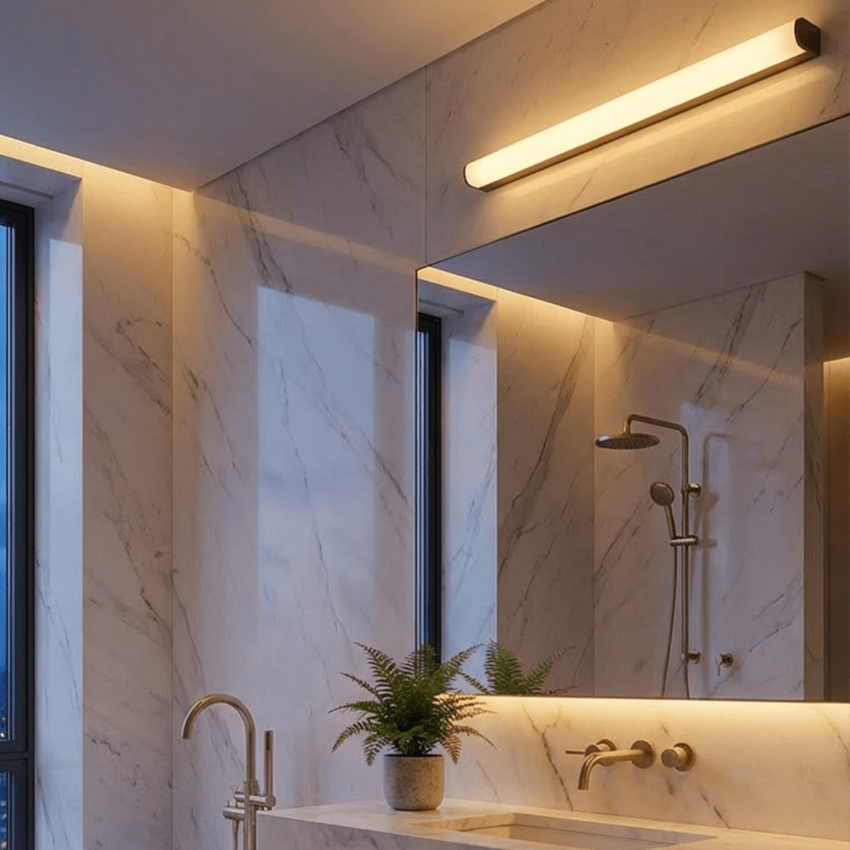 nuvlight Knoris Architectural Linear Bathroom Vanity Sconce