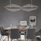 Modern Fishbone Linear Chandelier - Industrial Multi-Light Pendant for Dining Table & Island