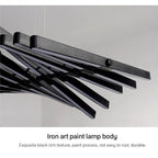 Modern Fishbone Linear Chandelier - Industrial Multi-Light Pendant for Dining Table & Island