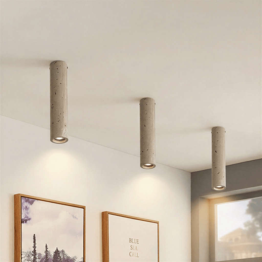 nuvlight Lino Modernist Travertine Solid Stone Surface-Mount Downlight