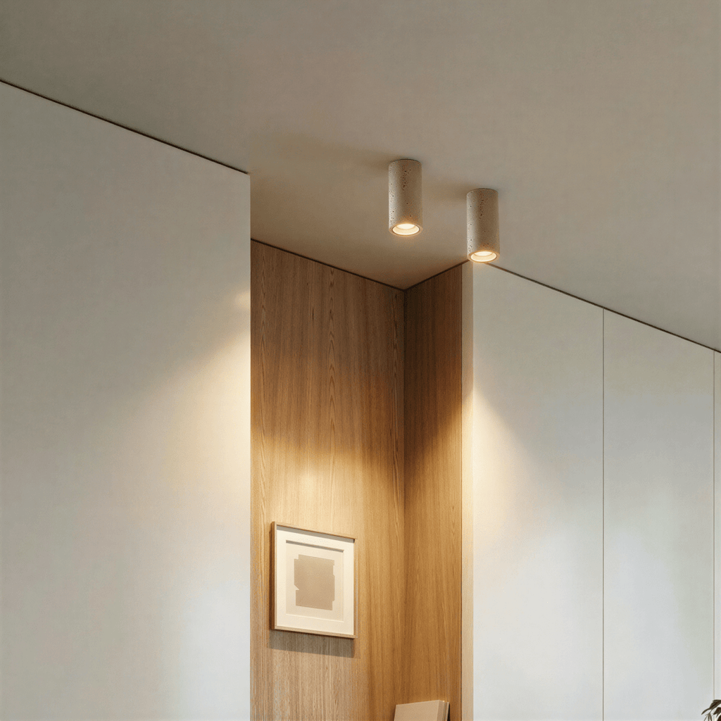 nuvlight Lino Modernist Travertine Solid Stone Surface-Mount Downlight