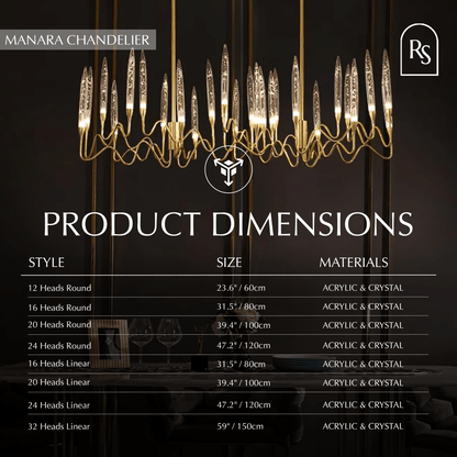 nuvlight Manara Modern Luxury Statement Chandelier