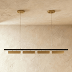 nuvlight Munira Modernist Symmetrical Opal Linear Chandelier