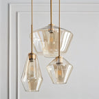 nuvlight Nozara Mid-Century Geometric Smoked Glass Pendant