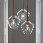 nuvlight Nozara Mid-Century Geometric Smoked Glass Pendant