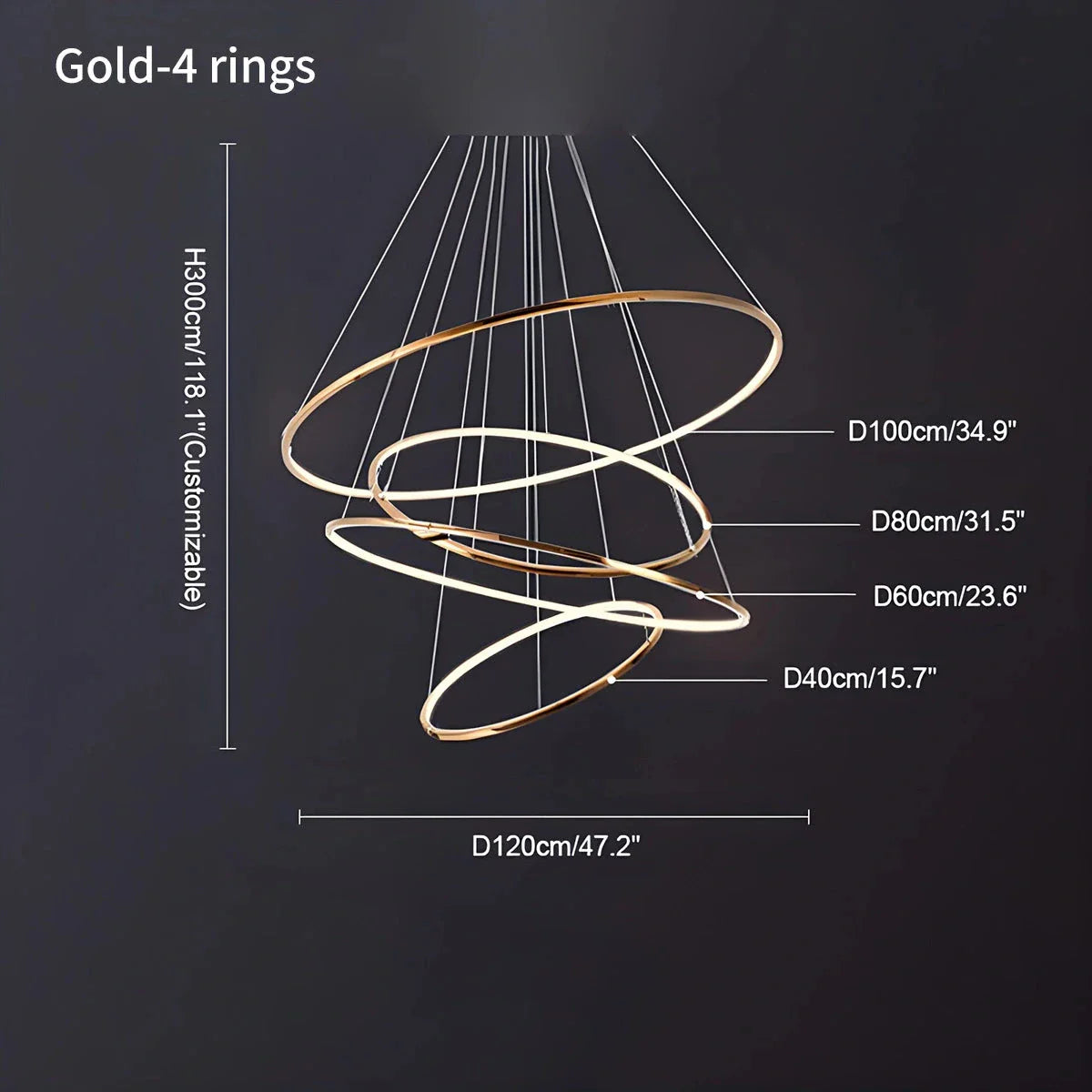 Grand Tiered Ring Chandelier - Modern Luxury Multi-Tier Lighting for Foyer & High Ceiling