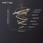 Grand Tiered Ring Chandelier - Modern Luxury Multi-Tier Lighting for Foyer & High Ceiling