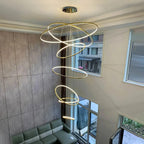 Grand Tiered Ring Chandelier - Modern Luxury Multi-Tier Lighting for Foyer & High Ceiling