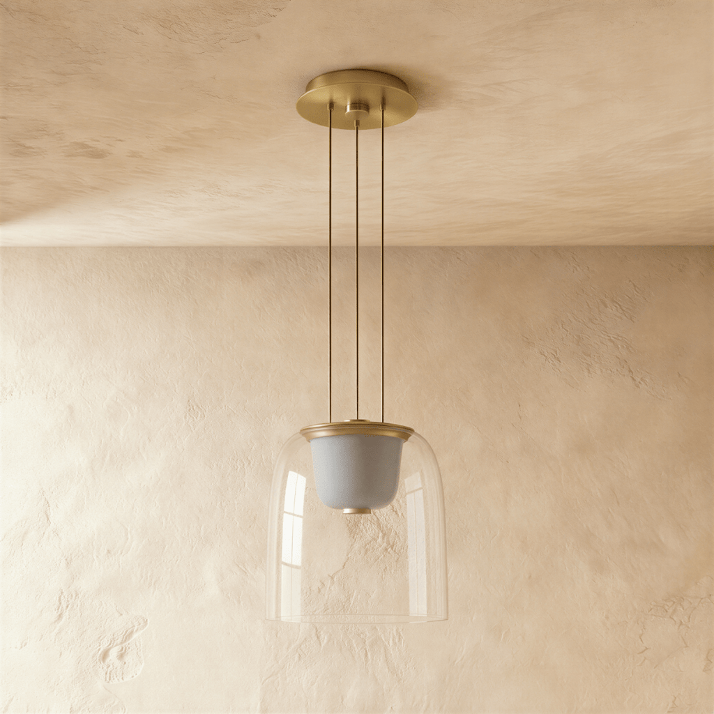 nuvlight Omnira Modernist Hand-Blown Clear Glass Pendant