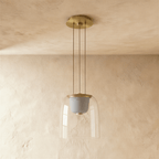 nuvlight Omnira Modernist Hand-Blown Clear Glass Pendant
