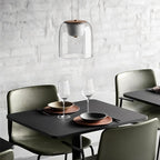 nuvlight Omnira Modernist Hand-Blown Clear Glass Pendant