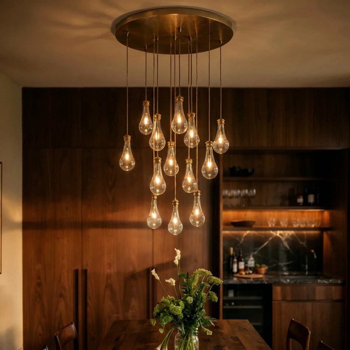 nuvlight Pulcher Modern Luxury Glass Tear Chandelier