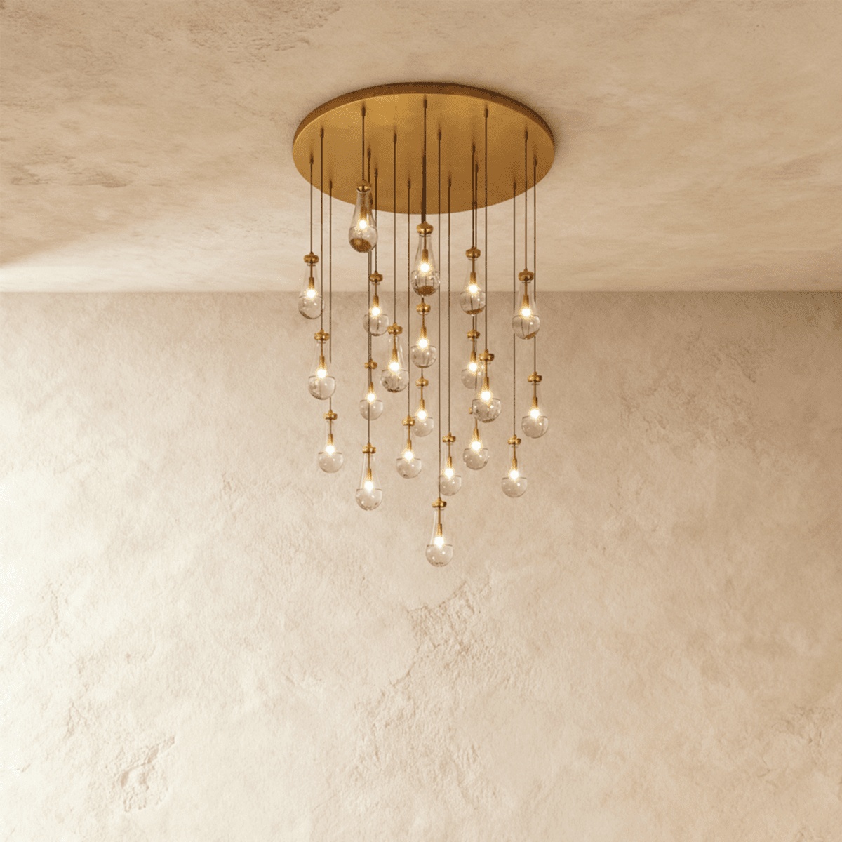 nuvlight Pulcher Modern Luxury Glass Tear Chandelier
