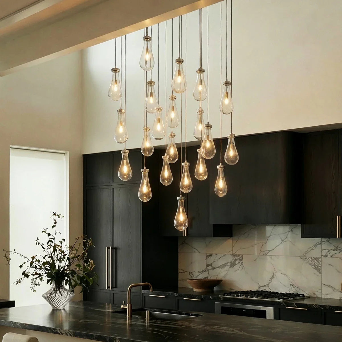 nuvlight Pulcher Modern Luxury Glass Tear Chandelier