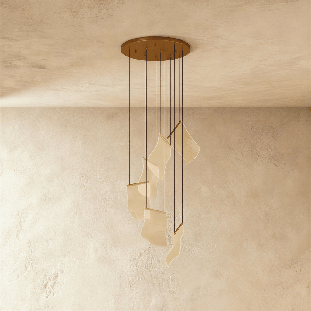 nuvlight Sheets Modernist Layered Translucent Sail Chandelier