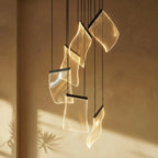nuvlight Sheets Modernist Layered Translucent Sail Chandelier