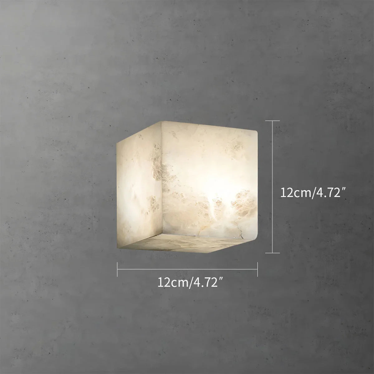 Modern Square Alabaster Sconce - Luxury Spanish Stone Cube Wall Light for Living Room