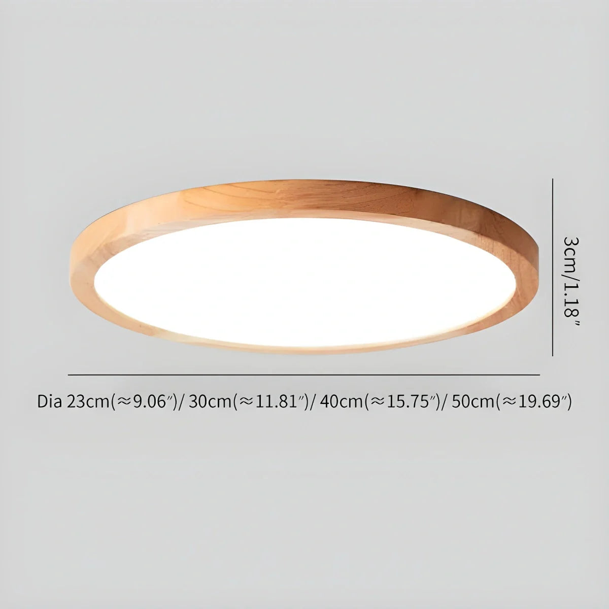 Round Wood LED Flush Mount Ceiling Light