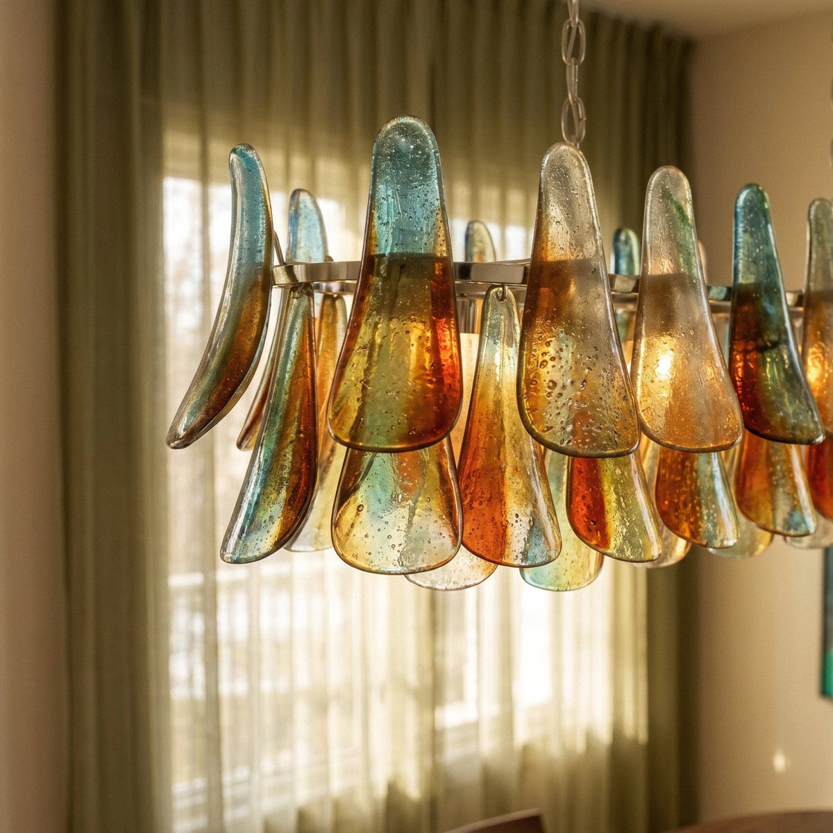 nuvlight Soynix Luxury Murano Glass Leaf Chandelier