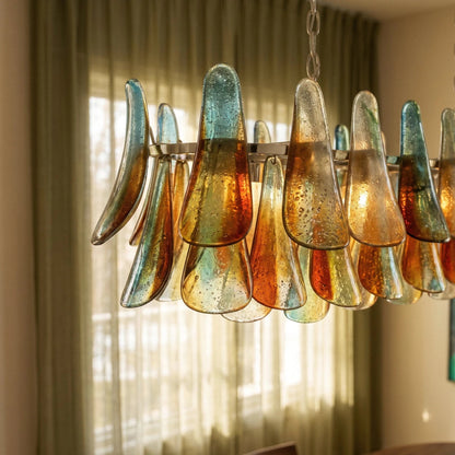nuvlight Soynix Luxury Murano Glass Leaf Chandelier