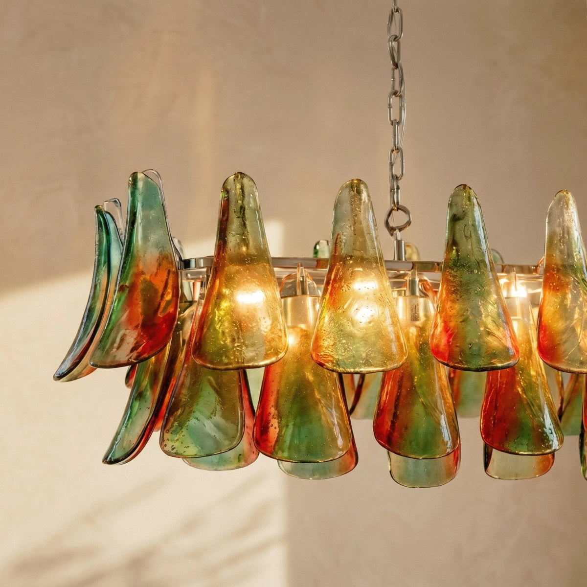 nuvlight Soynix Luxury Murano Glass Leaf Chandelier