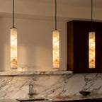 nuvlight Sten Modernist Cylindrical Alabaster Pendant Light