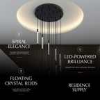 nuvlight Tinara Modernist Staggered Cascade Staircase Chandelier