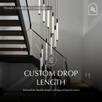 nuvlight Tinara Modernist Staggered Cascade Staircase Chandelier