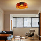 nuvlight Trisva Architectural Layered Smoked Glass Flush Mount