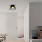 nuvlight Trisva Architectural Layered Smoked Glass Flush Mount