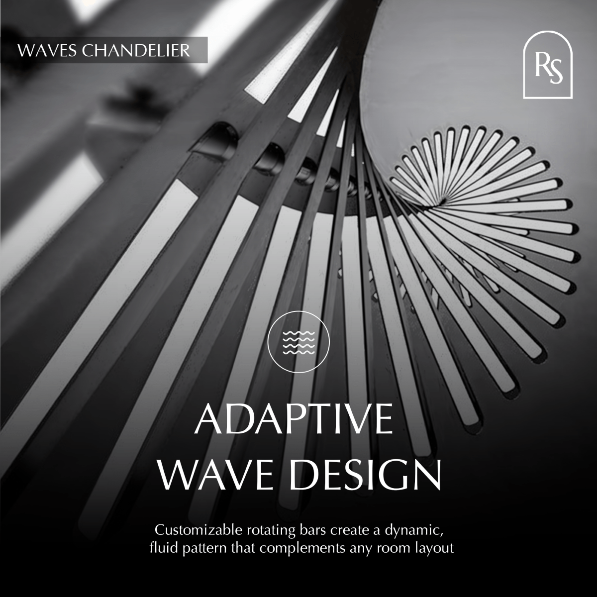 nuvlight Waves Modern Fluid LED Chandelier