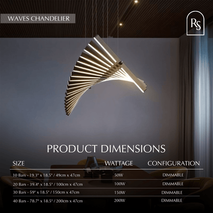 nuvlight Waves Modern Fluid LED Chandelier