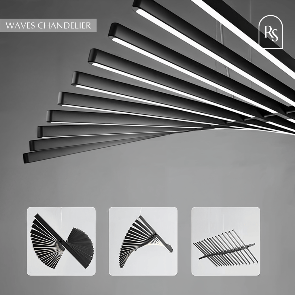 nuvlight Waves Modern Fluid LED Chandelier