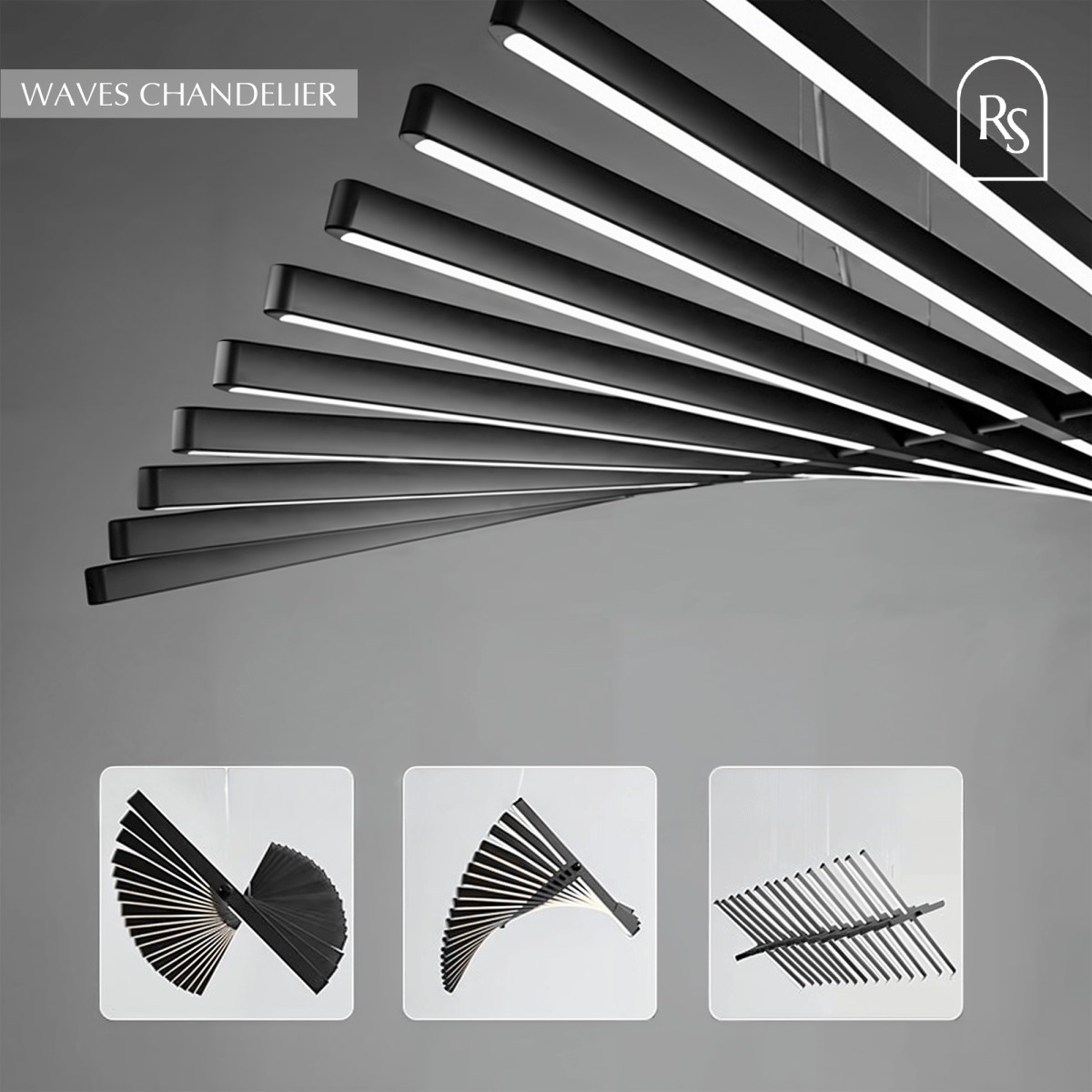 nuvlight Waves Modern Fluid LED Chandelier