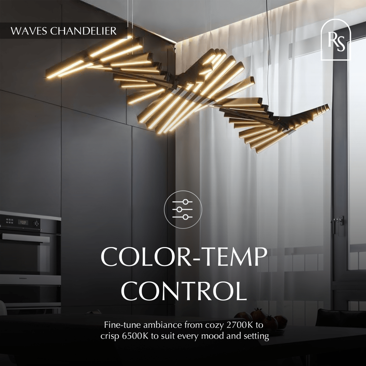 nuvlight Waves Modern Fluid LED Chandelier