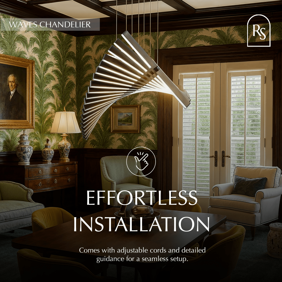 nuvlight Waves Modern Fluid LED Chandelier