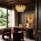 nuvlight Yagla Modernist Cascading Teardrop Glass Chandelier