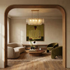 nuvlight Yagla Modernist Cascading Teardrop Glass Chandelier
