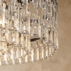 nuvlight Yukar Modernist Tiered Faceted Crystal Chandelier