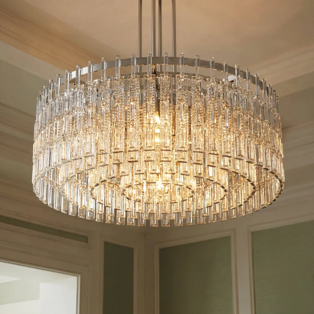 nuvlight Yukar Modernist Tiered Faceted Crystal Chandelier