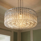 nuvlight Yukar Modernist Tiered Faceted Crystal Chandelier