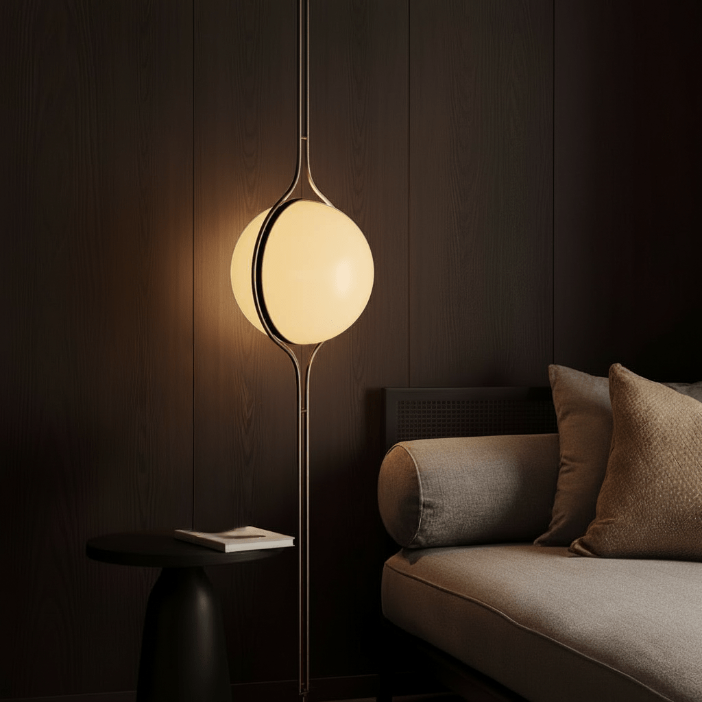 nuvlight Zuru Modernist Floor-to-Ceiling Stacked-Orb Statement Lamp