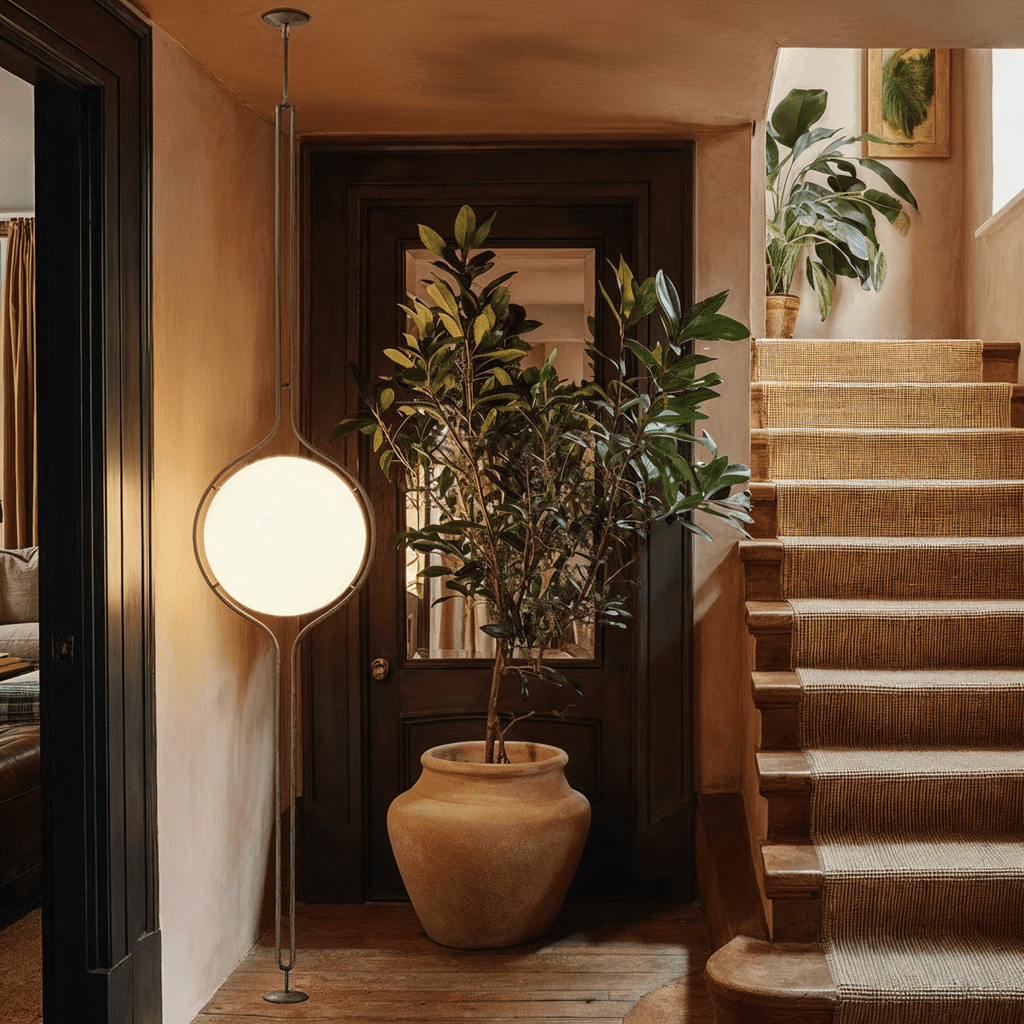 nuvlight Zuru Modernist Floor-to-Ceiling Stacked-Orb Statement Lamp