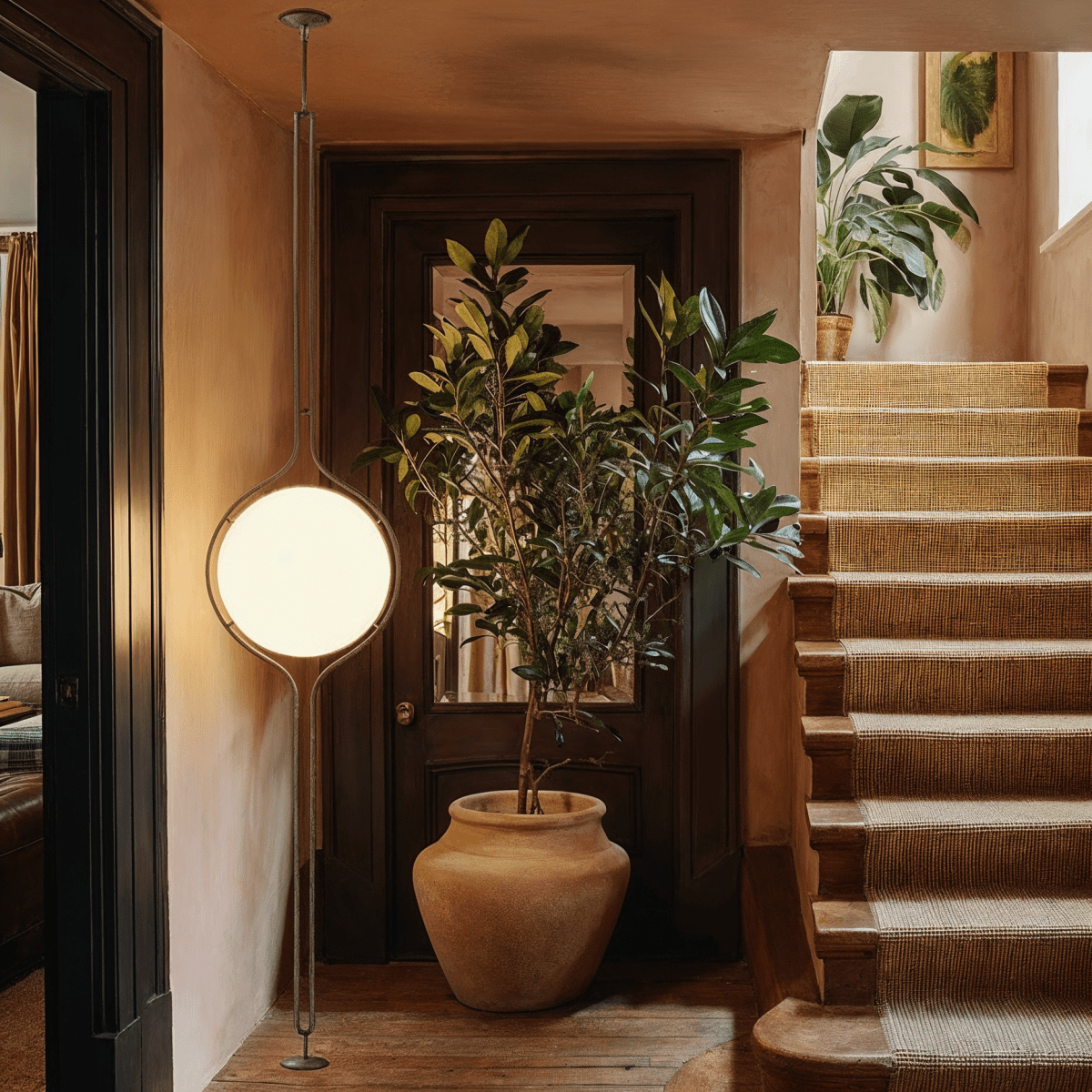 nuvlight Zuru Modernist Floor-to-Ceiling Stacked-Orb Statement Lamp