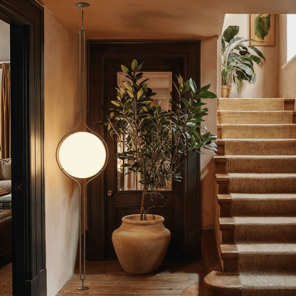 nuvlight Zuru Modernist Floor-to-Ceiling Stacked-Orb Statement Lamp